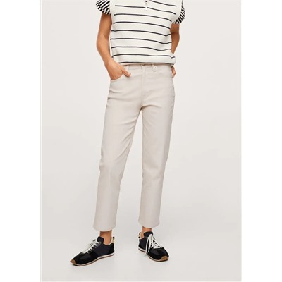 Vaqueros rectos tiro alto crop -  Mujer | MANGO OUTLET España