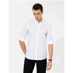 Beyaz Slim Fit Oxford Gömlek