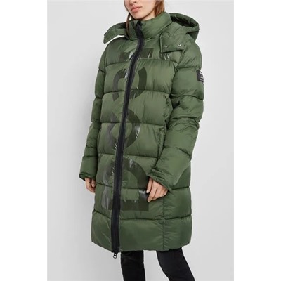 Chaqueta larga acolchada capucha