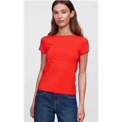 Boatneck Open-Back T-Shirt