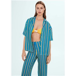 Camisa lino rayas multicolor