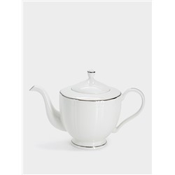 Чайник заварочный, 1,1 л, фарфор F, белый, с серебристым кантом, Lotus silver