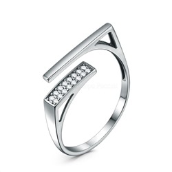 Кольцо из серебра с фианитами родированное к-4923-р