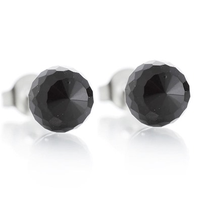 Edelstahl-Ohrstecker mit Glitzer-Kugel-Kristall