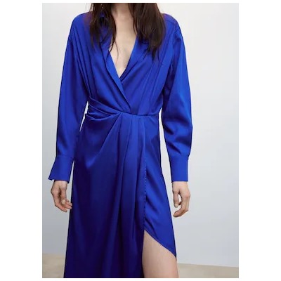 Vestido satinado abertura