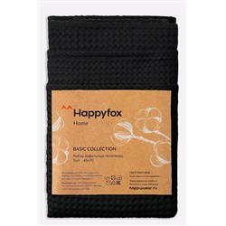 Набор вафельных полотенец с петельками 3шт Happy Fox Home