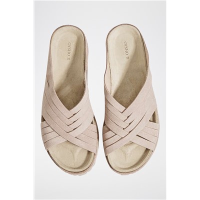 Sandalias de nobuk Rosa empolvado