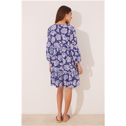 Camisola midi print flores azul