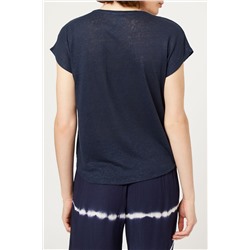 Top de lino Nahuda Azul marino