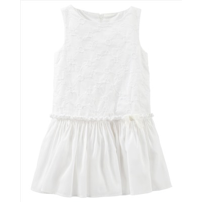 Eyelet Drop-Waist Dress