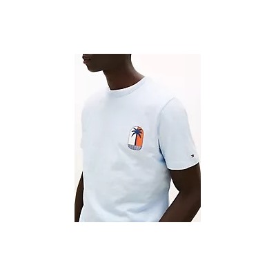 Palm Tree Logo Slub Cotton T-Shirt