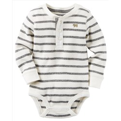 Striped Henley Bodysuit