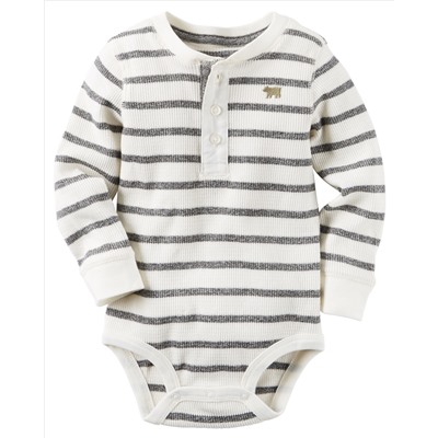 Striped Henley Bodysuit
