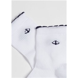 Kurze Socken für Mädchen mit maritimem Motiv