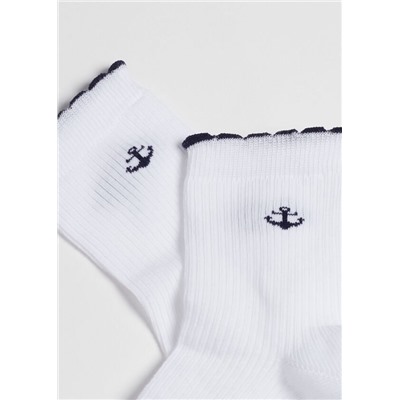 Kurze Socken für Mädchen mit maritimem Motiv