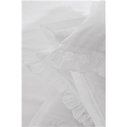Julien King Size %100 Pamuk Fırfırlı Nevresim Takımı - Beyaz