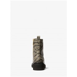 Haskell Animal Print Logo Canvas Boot