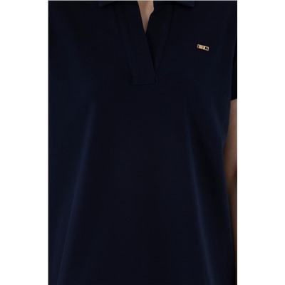 Kadın Lacivert Basic Polo Yaka Tişört