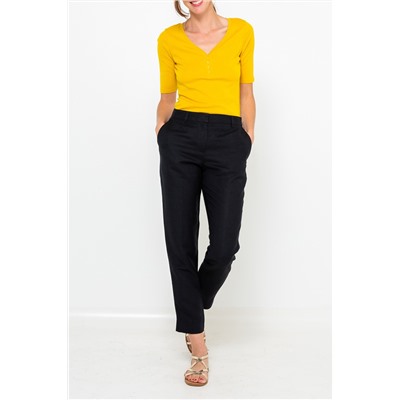 Pantalón slim de lino Gris oscuro