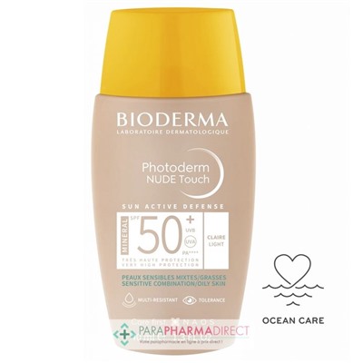 Bioderma Photoderm Nude Touch SPF50+ - Teinte Claire - Peaux Sensibles Mixtes / Grasses 40ml