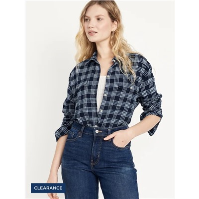 Loose Flannel Boyfriend Shirt
