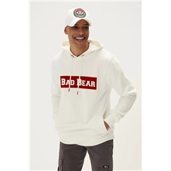 Bad Bear, Flog Kapsonlu Erkek Sweat - Beyaz
