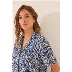 Pijama camisero Capri estampado allover