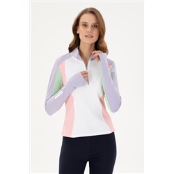 Kadın Lila Dik Yaka Sweatshirt