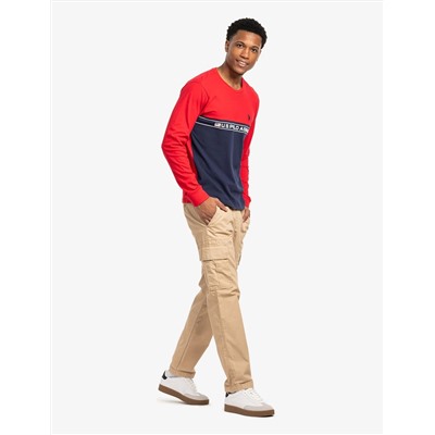 COLORBLOCK PIECED LONG SLEEVE T-SHIRT