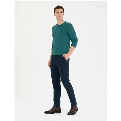Lacivert Slim Fit Kanvas Pantolon