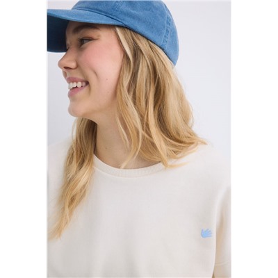 Sudadera felpa algodón marfil