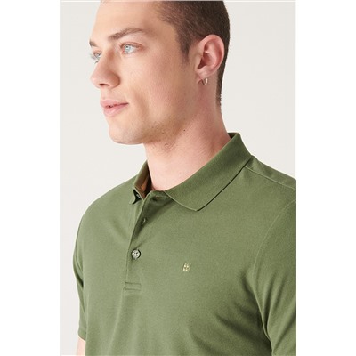 Haki %100 Pamuk Serin Tutan Polo Yaka T-Shirt