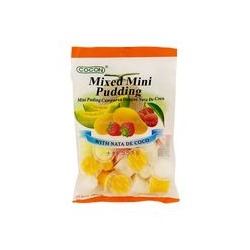 Порционные пудинги-желе Pudding with Nata de Coco с фруктовыми вкусами и кокосом от Cocon 375 гр / Cocon Mixed Mini Pudding with Nata de Coco 375g