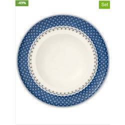 Villeroy & Boch 6er-Set: Suppenteller "Casale Blu" in Blau - Ø 25 cm