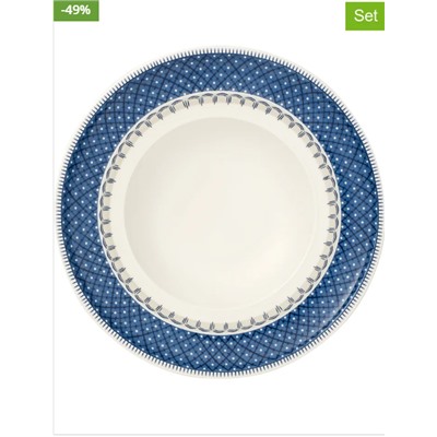Villeroy & Boch 6er-Set: Suppenteller "Casale Blu" in Blau - Ø 25 cm