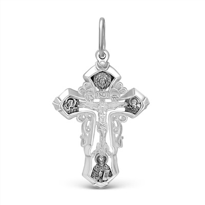 Крест из серебра с частичным чернением - 4,5 см 925 пробы Кр-673 чч