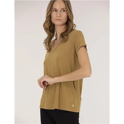 Yeşil Comfort Fit Basic Tişört