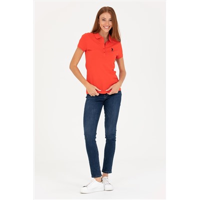 Kadın Kırmızı Basic Polo Yaka Tişört