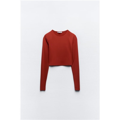 CROPPED POLYAMIDE T-SHIRT