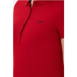 Kadın Kırmızı Basic Polo Yaka Tişört