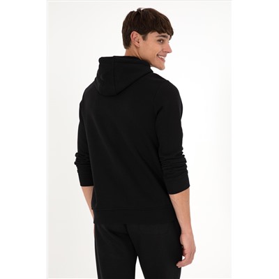 Erkek Siyah Basic Sweatshirt