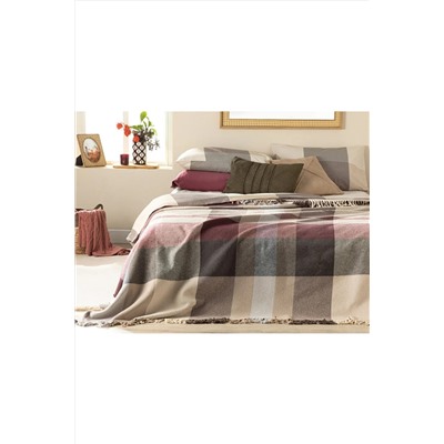 English Home Madras Check Pamuklu Tek Kişilik Battaniye 150x200 Cm Mor – Bej TYC00287856033