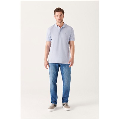 Açık Mavi %100 Pamuk Serin Tutan Polo Yaka T-Shirt
