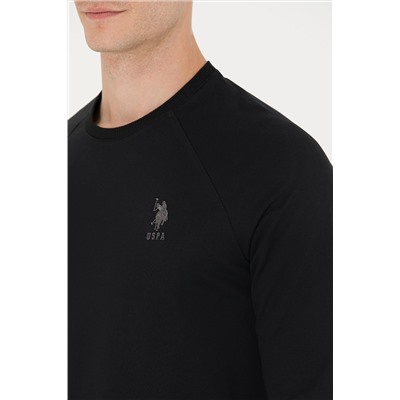 Erkek Siyah Basic Sweatshirt