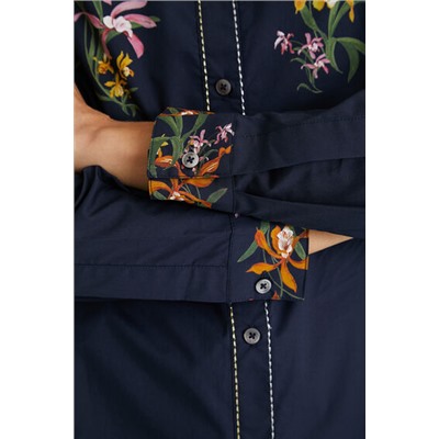 Camisa larga estampado floral