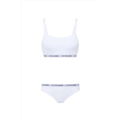 U.S. Polo Assn. Kadın Beyaz Büstiyer Slip Takım Us.b1.65004 VOEM65004