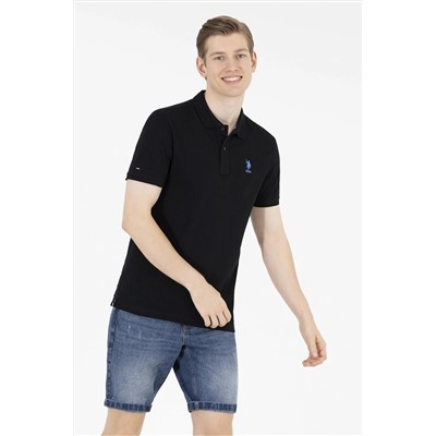 Erkek Siyah Basic Polo Yaka Tişört