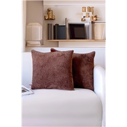 HAMUR İskandinav Bohem 2 li Teddy Puffy Kırlent Kılıfı Kahve E130EY170HM
