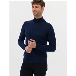 Açık Lacivert Slim Fit Balıkçı Yaka Basic Triko Kazak