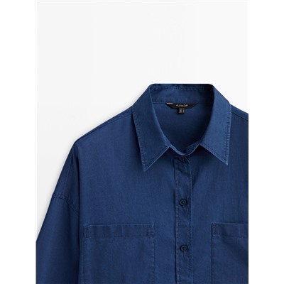 Camisa algodón bolsillos detalle mangas